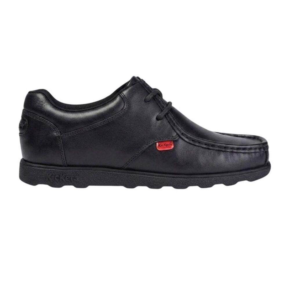 Kickers Childrens/Kids Fragma Leather Lace Up School Shoes / Black